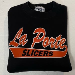 Vintage La Porte Slicers Sweatshirt, La Porte, Indiana, Black Men’s Size Large